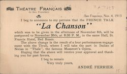 Theatre Francais de San Francisco Postcard