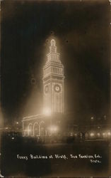 Ferry Building at Night Postcard