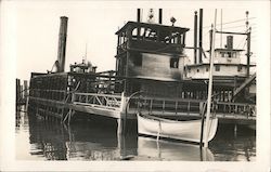 Ferry With Fire Damage Postcard