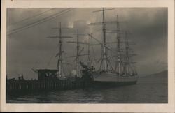 Two Sailing Ships at Dock Postcard