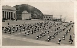 1918 Navy Station, Sailors Exercising Postcard