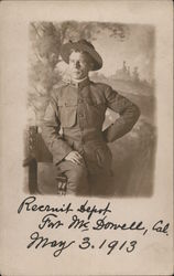 1913 Portrait Recruit Depot Fort McDowell Angel Island Postcard