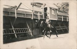 Rare Alcatraz: Major Carroll Buck, MD Exercising his horse 1905 Postcard