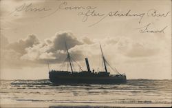 Steamer Corona After Striking Bar, Humboldt Bay Postcard
