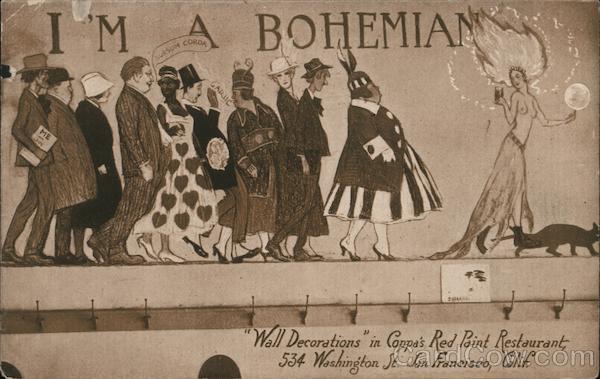 I'm a Bohemian Wall Decorations Coppa's Red Paint Restaurant San Francisco California