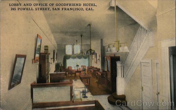 Lobby and Office of Goodfriend Hotel, 245 Powell Street San Francisco California