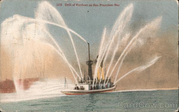 Drill on Fireboat San Francisco California