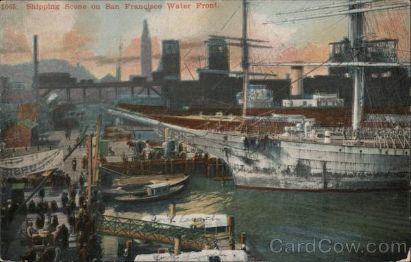 Shipping Scene on San Francisco Water Front California
