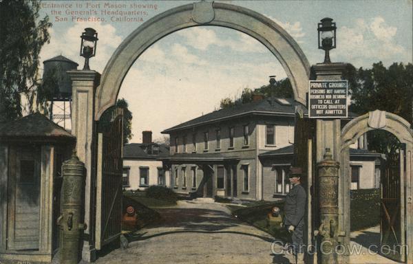 Entrance to Fort Mason Showing the General's Headquarters San Francisco California