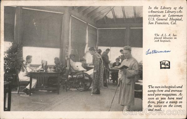 In the Library of the American Library Association at Letterman U.S. General Hospital San Francisco California