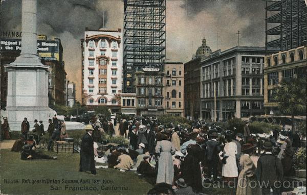 Refugees in Union Square San Francisco California
