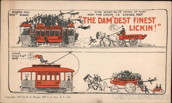 Postcard About Trolley Worker Strike San Francisco California