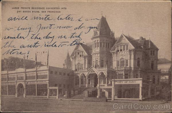 Large Private Residence Converted into Dry Goods Store San Francisco California