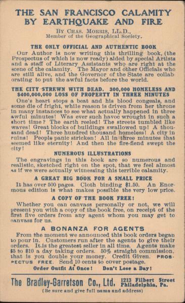 The San Francisco Calamity by Earthquake and Fire California