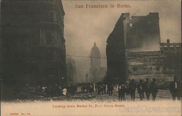 Looking Down Market St. From Mason Street San Francisco California