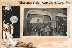 Bismarck Cafe New Years' Eve 1908 San Francisco, CA Postcard Postcard Postcard