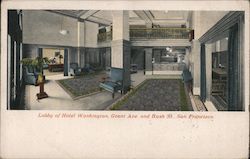 Lobby of Hotel Washington Postcard