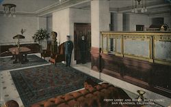Front Lobby and Office, Hotel Court Postcard