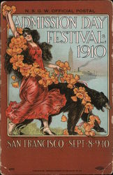 Admission Day Festival 1910 Postcard