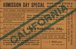 Admission Day Special Postcard