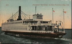 Ferryboat "Berkeley" on San Francisco Bay, Cal. Postcard