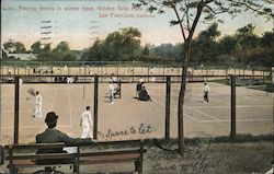 Playing Tennis in Winter Time, Golden Gate Park San Francisco, CA Postcard Postcard 