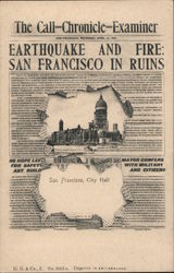 Earthquake and Fire : San Francisco in Ruins California Postcard Postcard Postcard