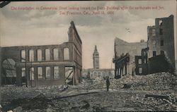 The Devastation on Commercial Street Looking Toward the Ferry Building Postcard