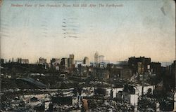 Birdseye View of San Francisco from Nob Hill After the Earthquake Postcard