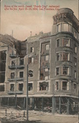 Ruins of the World Famed "Poodle Dog" Restaurant After the Fire Postcard