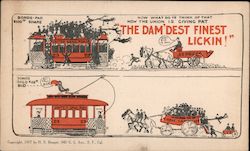 Postcard About Trolley Worker Strike Postcard