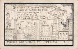 Things Are "Looking Up" in 'Frisco Postcard