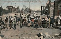 Working Men Tearing Down Walls on Sansome Street Postcard