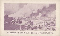 Panoramic View of S.F. Burning, April 19, 1906 Postcard
