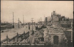 Looking Down California St. From Mark Hopkins Art Institute Postcard