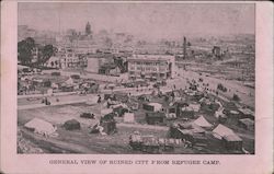 General View of Ruined City from Refugee Camp Postcard