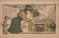 The Days of the Brick Stove Postcard
