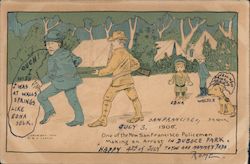 One of the New San Francisco Policemen Making an Arrest in Duboce Park Postcard