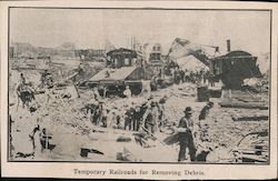 Temporary Railroads for Removing Debris Postcard