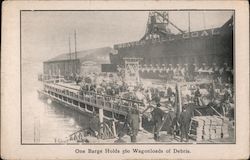 One Barge Holds 560 Wagonloads of Debris Postcard