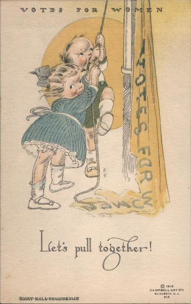 Girl and Boy Raise a Flag Together Emily Hall Chamberlin