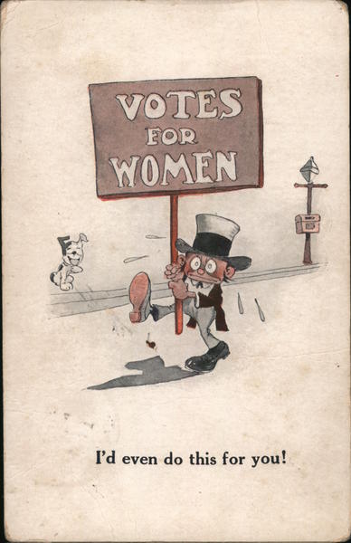 Votes For Women - A Boy Carrying a Sign Women's Suffrage