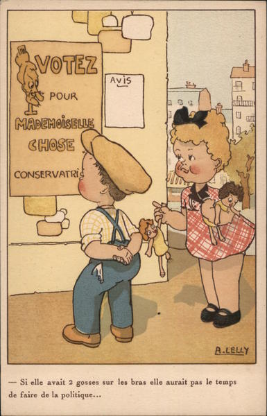 Children Reading Vote for a Madamoiselle Poster R. Lelly