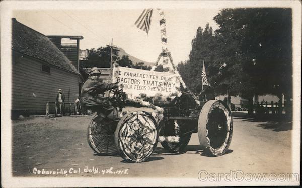 We farmerettes drive tractors, that's why America feeds the world. Cedarville California