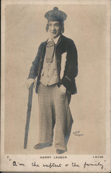 Harry Lauder Actors Postcard
