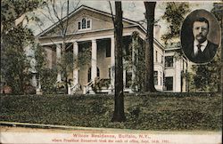 Wilcox Residence, Oval Inset of T. Roosevelt Buffalo, NY Theodore Roosevelt Postcard Postcard Postcard