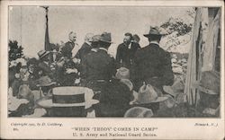 "When 'Teddy' Comes in Camp" U.S. Army and National Guard Series Postcard