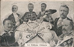 Russo-Japanese War Caricature, The Chinese cake Postcard