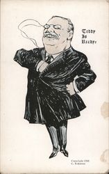Teddy is Ready. - Roosevelt With his Hand in his Jacket Postcard