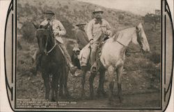 Rare: President Roosevelt and Two Other Men on Horseback Postcard